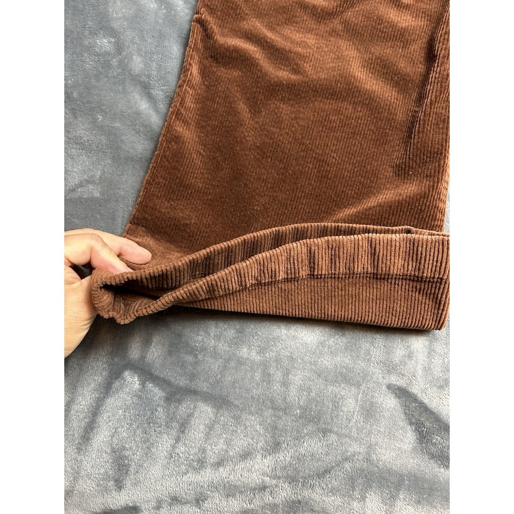 Gap Brown Corduroy Pants Womens 12 Tall Minimalist Normcore Stretch Wide Leg - Picture 4 of 14